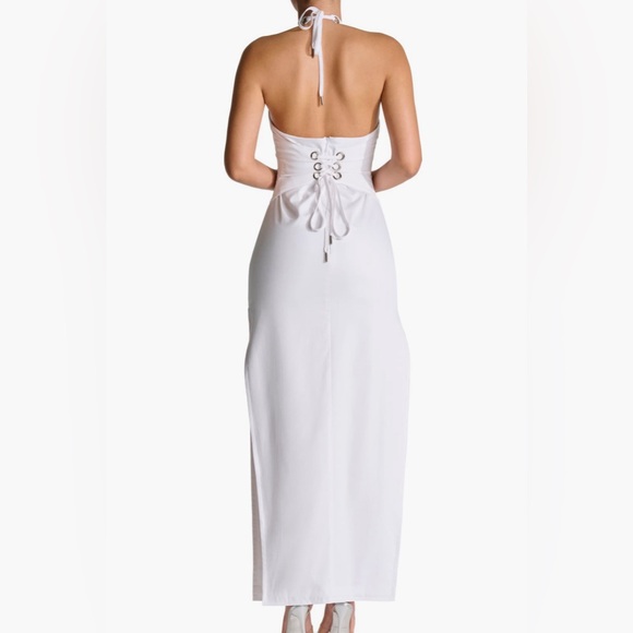 🦢NWT🦢 Naked Wardrobe Corset Halter Shirting Dress - Picture 2 of 7